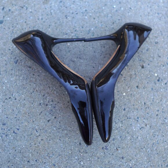 Jimmy Choo Gilbert Patent Leather Pumps Black Size 39 Italy Classic Heels Repair - Picture 4 of 12